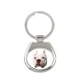 Pit Bull, American Pit Bull Terrier, Pitbull Terrier, APBT - geometric keychain with a photo and the inscription Art-Dog