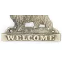 Polnischer Niederungshütehund, PON - Türschild mit Hund, messingfarbenes Willkommensschild, einzigartiges Schild mit der Aufschrift Welcome von der Marke Art-Dog