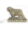 Polnischer Niederungshütehund, PON - Türschild mit Hund, messingfarbenes Willkommensschild, einzigartiges Schild mit der Aufschrift Welcome von der Marke Art-Dog