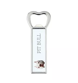 Pit Bull, American Pit Bull Terrier, Pitbull Terrier, APBT - bottle opener with a picture and inscription for beer by Art-Dog