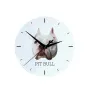 Pit Bull, American Pit Bull Terrier, Pitbull, APBT - horloge murale géométrique avec photo et logo de la marque Art-Dog
