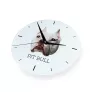 Pit Bull, American Pit Bull Terrier, Pitbull, APBT - geometrische Wanduhr mit Bild und Aufschrift der Marke Art-Dog