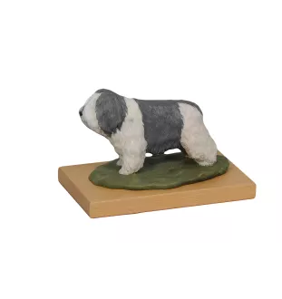 Polnischer Niederungshütehund, PON - bemalte Figur, Statue, Skulptur, vom Künstler hergestellt, Marke Art-Dog