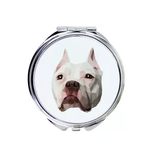 Pit Bull, American Pit Bull Terrier, Pitbull, APBT - Spiegel mit Foto und geometrischem Aufdruck der Marke Art-Dog