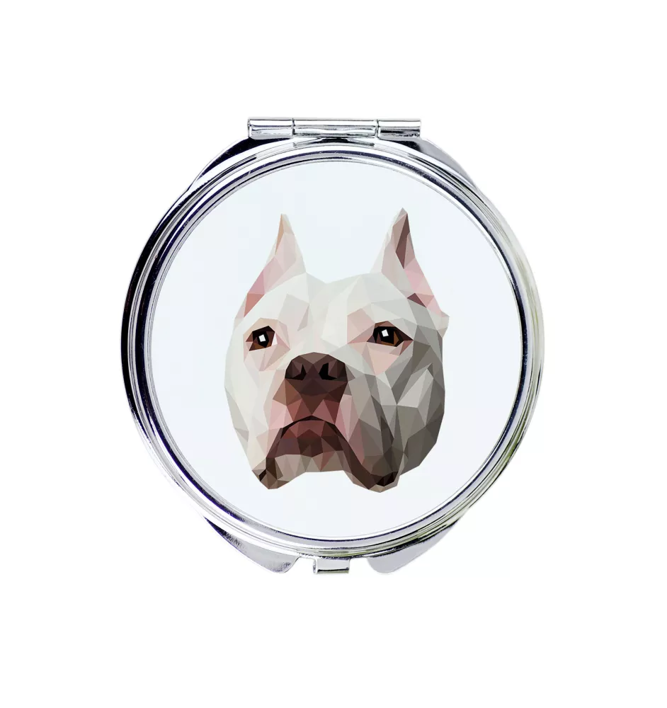 Pit Bull, American Pit Bull Terrier, Pitbull, APBT - Spiegel mit Foto und geometrischem Aufdruck der Marke Art-Dog