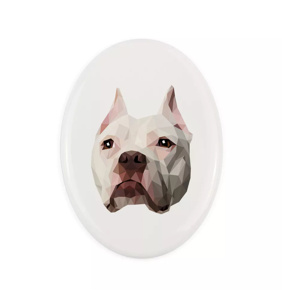 Pit Bull, American Pit Bull Terrier, Pitbull, APBT - Fliese mit geometrischem Bild und Schriftzug der Marke Art-Dog