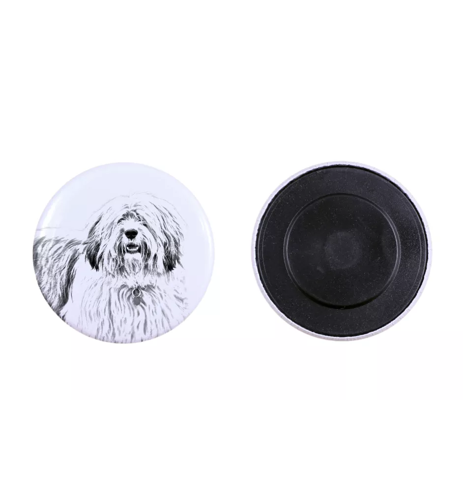 Polish Lowland Sheepdog, PON, Valee Sheepdog - magnet with a dog's pupil, exceptionally light, strong magnet, handmade product by the Art-Dog brand