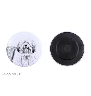 Polish Lowland Sheepdog, PON, Valee Sheepdog - magnet with a dog's pupil, exceptionally light, strong magnet, handmade product by the Art-Dog brand