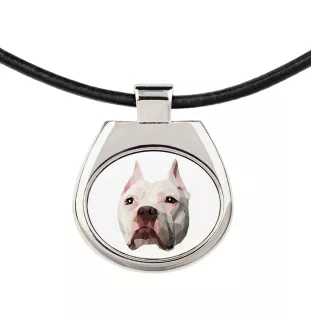 Pit Bull, American Pit Bull Terrier, Pitbull, APBT - collier avec une photo et un motif géométrique de la marque Art-Dog