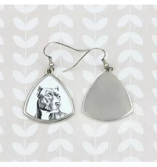 Pit Bull, American Pit Bull Terrier, Pitbull, APBT - boucles d'oreilles avec chien, boucles d'oreilles pendantes avec photo, bijoux personnalisés avec impression de la marque Art-Dog