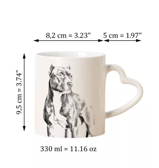 Pit Bull, American Pit Bull Terrier, Pitbull, APBT - tasse avec chien, une tasse adorable avec une anse en forme de cœur, un cadeau universel de la marque Art-Dog