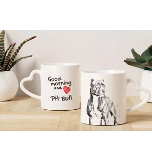 Pitbull, Pit Bull kubek z psem good morning serce Art-Dog