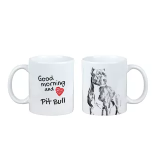 Pitbull, Pit Bull kubek z psem good morning Art-Dog
