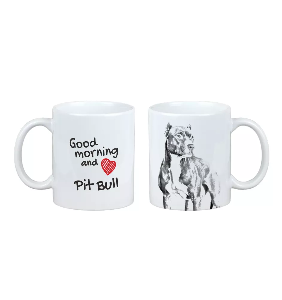 Pitbull, Pit Bull kubek z psem good morning Art-Dog