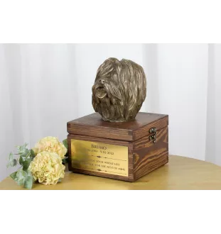 Berger polonais de plaine - urne pour les cendres du chien avec une statuette, petite urne pour chien, urne personnalisée avec le buste du chien de la marque Art-Dog