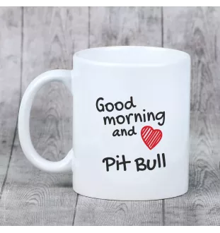 Pitbull, Pit Bull kubek z psem good morning Art-Dog