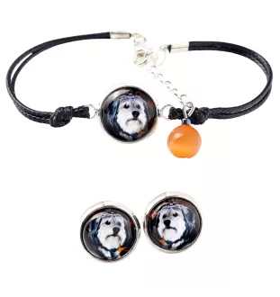 Polish Lowland Sheepdog, PON, Valee Sheepdog - a set of jewelry with your photo, a woman's ornament, handmade item, a product made with passion for creating the Art-Dog brand.