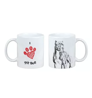 Pit Bull, American Pit Bull Terrier, Pitbull, APBT - tasse avec chien, une tasse adorable avec une illustration, un cadeau avec votre photo de la marque Art-Dog