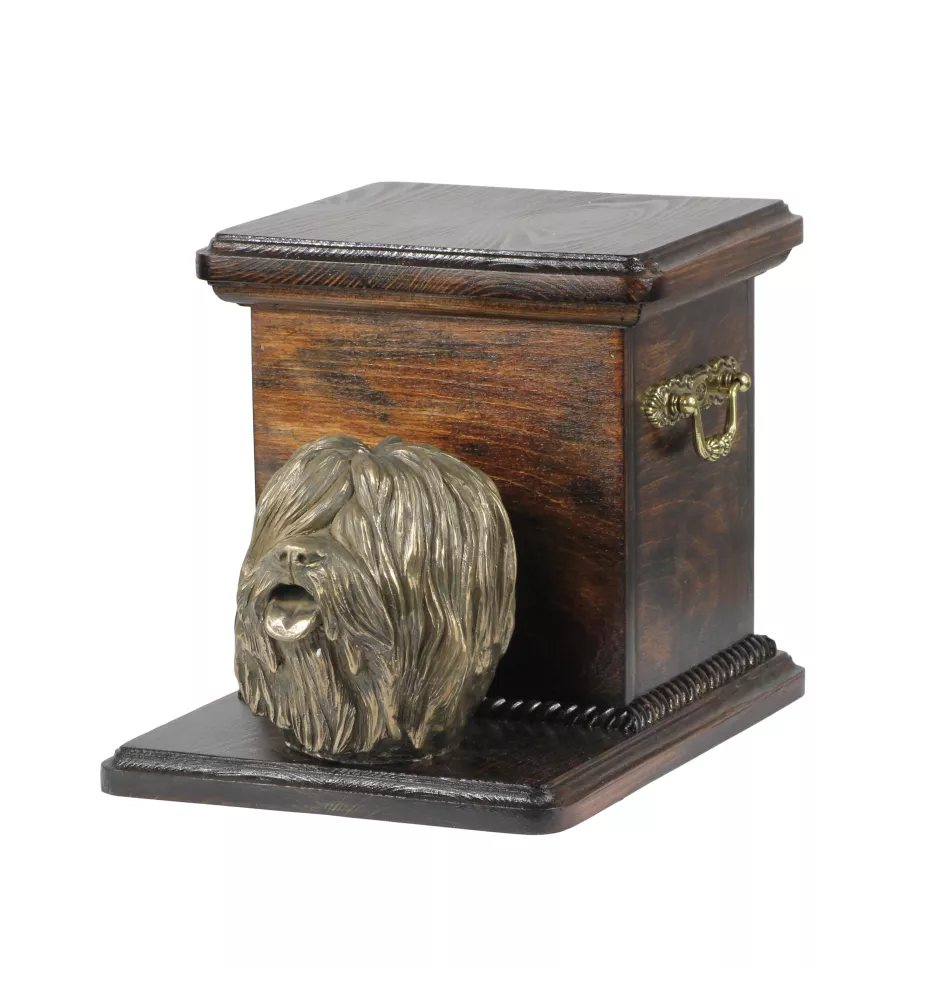 Berger polonais de plaine - urne pour les cendres d'un chien avec une statuette, une urne élégante pour chien, une urne exceptionnelle avec un buste de chien de la marque Art-Dog