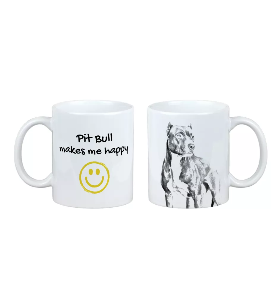 Pit Bull, American Pit Bull Terrier, Pitbull, APBT - Tasse mit Hund, fröhliche Tasse für Hundeliebhaber, personalisiertes Geschenk der Marke Art-Dog