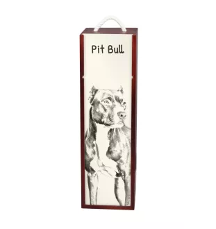 Pit Bull, American Pit Bull Terrier, Pitbull, APBT - Weinbox mit Hund, Alkoholbox mit Grafik, personalisierte Geschenkbox der Marke Art-Dog