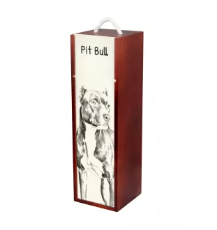 Pit Bull, American Pit Bull Terrier, Pitbull Terrier, APBT - wine box with a dog, alcohol box with graphics, personalized gift box from the Art-Dog brand