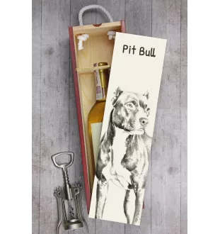 Pit Bull, American Pit Bull Terrier, Pitbull Terrier, APBT - wine box with a dog, alcohol box with graphics, personalized gift box from the Art-Dog brand