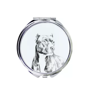 Pit Bull, American Pit Bull Terrier, Pitbull, APBT - miroir de poche avec chien, miroir personnalisé pour sac à main, miroir compact avec impression de la marque Art-Dog