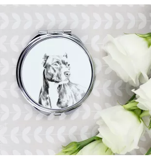 Pit Bull, American Pit Bull Terrier, Pitbull, APBT - miroir de poche avec chien, miroir personnalisé pour sac à main, miroir compact avec impression de la marque Art-Dog