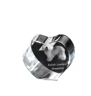 Polski owczarek nizinny serce kryształowe z psem Art-Dog