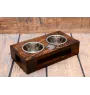 Berger polonais de plaine - support en bois avec des bols pour chien, bols pour chien en acier, cadeau pour l'adoption d'un chien de la marque Art-Dog