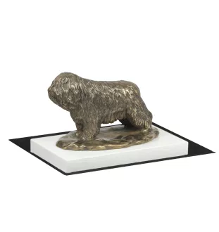 Polish Lowland Sheepdog, PON, Valee Sheepdog - dog figurine, figure on a white base, trophy for Art-Dog dog show exhibition