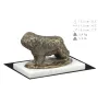 Polnischer Niederungshütehund, PON - Hundestatue, Figur auf weißem Marmor, Trophäe für die Art-Dog-Hundeaustellung