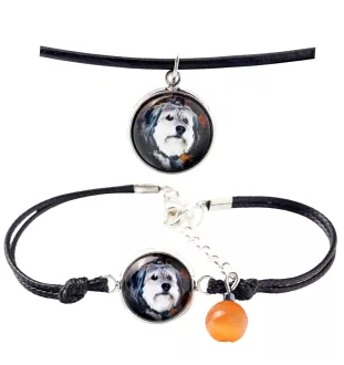 Polnischer Niederungshütehund, PON - Schmuckset mit Ihrem Foto, handgefertigtes Set, Armband und Halskette von Art.-Dog.