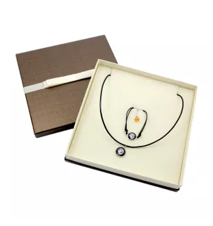 Berger polonais de plaine - ensemble de bijoux avec votre photo, ensemble fait à la main, bracelet et collier de la marque Art.-Dog