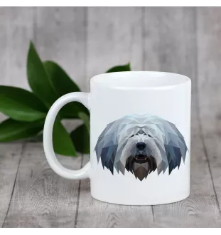 Polnischer Niederungshütehund, PON - Becher mit einem Bild und dem Schriftzug geometrischer Hund Art-Dog