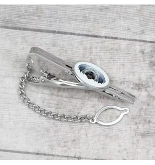 Polish Lowland Sheepdog, PON, Valee Sheepdog - geometric tie clip with a picture and inscription from Art-Dog