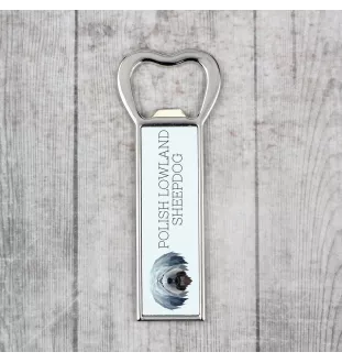 Berger polonais de plaine - ouvre-bouteille avec une image et une inscription pour la bière Art-Dog