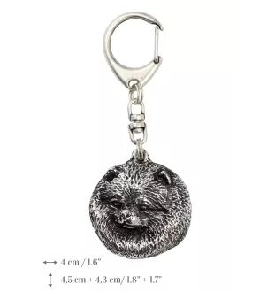 Pomeranian, Pommer, Pommerlo, Zwergspitz - Versilberter Schlüsselanhänger mit Hund, Handtaschen-Dekoration, Rucksack-Anhänger der Marke Art-Dog