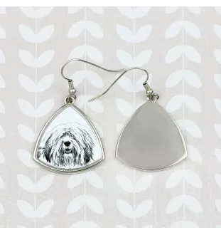 Berger polonais de plaine - boucles d'oreilles avec chien, boucles d'oreilles pendantes avec photo, bijoux personnalisés avec impression de la marque Art-Dog
