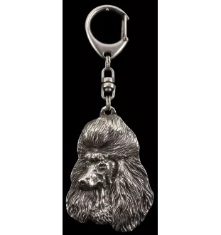 Pudel - Versilberter Schlüsselanhänger mit Hund, Handtaschen-Dekoration, Rucksack-Anhänger der Marke Art-Dog
