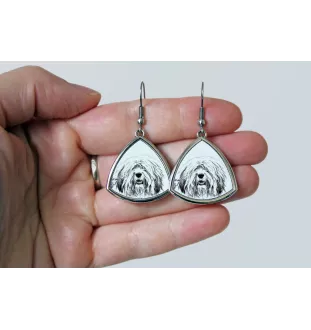Berger polonais de plaine - boucles d'oreilles avec chien, boucles d'oreilles pendantes avec photo, bijoux personnalisés avec impression de la marque Art-Dog