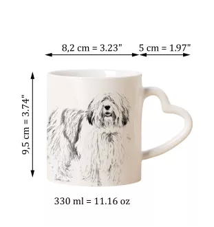 Berger polonais de plaine - tasse avec chien, une tasse adorable avec une anse en forme de cœur, un cadeau universel de la marque Art-Dog