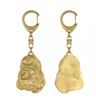 Poodle - Gilded key ring with dog, handbag decoration, luxury accessory by Art-Dog brand