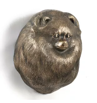 Pomeranian dog, Pom Dog, Dwarf Spitz - Dog statue, hanging bust, unique decoration for dog lover by Art-Dog brand