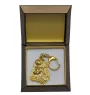 Poodle - Gilded key ring with dog in gift box, handbag decoration, luxury accessory by Art-Dog brand