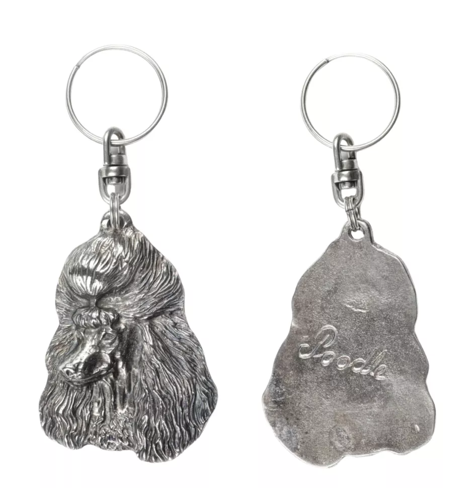 Poodle - Silver-plated pendant with a dog in a decorative box, handbag decoration, backpack pendant by Art-Dog brand