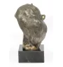 Pomeranian dog, Pom Dog, Dwarf Spitz - Dog statue, bust on stone base, sculpture, trophy for dog show by Art-Dog brand