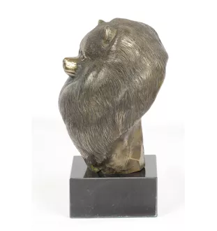 Poméranien, loulou de Poméranie, spitz nain - Statue de chien, buste sur socle en pierre, sculpture, trophée pour exposition canine par la marque Art-Dog