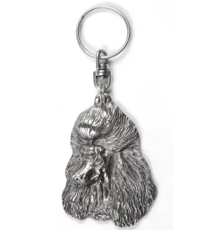 Caniche - Pendentif argenté avec un chien dans une boîte décorative, décoration de sac à main, pendentif de sac à dos par la marque Art-Dog